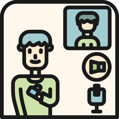 video calling color style icons