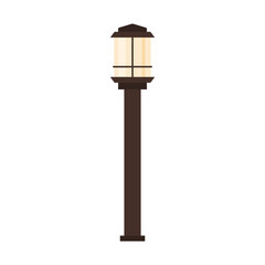 Fototapeta na wymiar Garden lamp light. Decorative landscape objects, outdoor patio furniture cartoon vector illustration