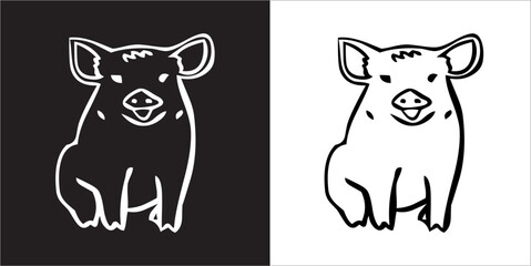 Illustration vector graphics of pig icon