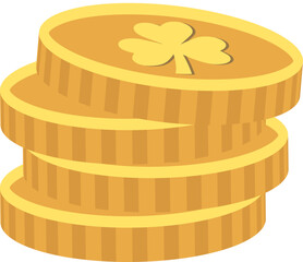 St. Patrick's Day Gold Coins Isolated