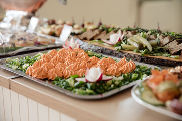 Tomatenbutter auf Buffet für Gala Geburtstag oder Hochzeit
