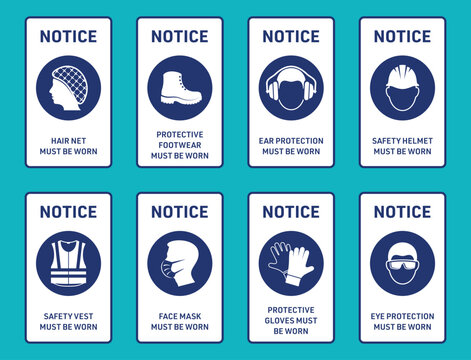 Vector health and safety sign label collection