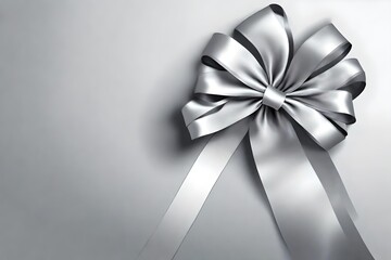 silver bow on a silver background