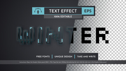 Cyber Winter - Editable Text Effect, Font Style