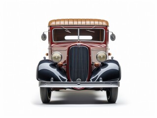 Vintage Delivery and Isolated Antique Car for Transportation and Collectors