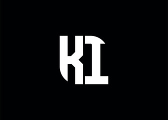 Obraz premium Monogram Letter KI Logo Design vector template