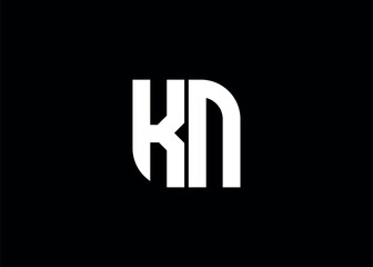 Monogram Letter KN Logo Design vector template