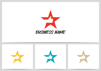 Obraz premium Thumbs Up On Star Logo Design