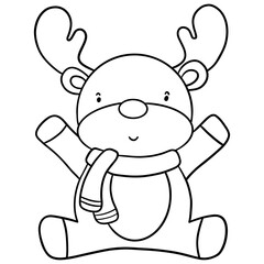 Christmas doodles, black doodles, coloring book cartoons, coloring pages for kids.