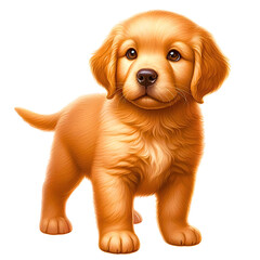 Cute Golden Retriever
dog transparent background. png
 - obrazy, fototapety, plakaty