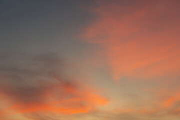 Sunrise / sunset sky with gentle colorful clouds for backgroud and concepts