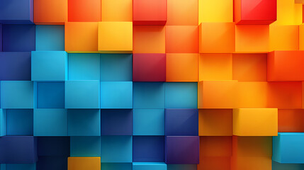 abstract background of colorful cubes. Generative AI