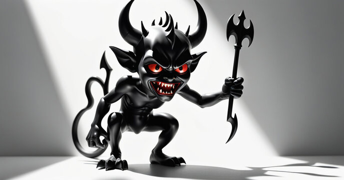 little devil on white background