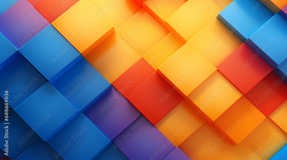 Wall mural abstract background of colorful cubes. generative ai