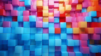 abstract background of colorful cubes. Generative AI