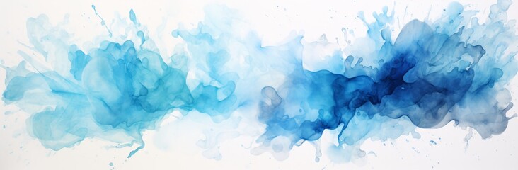 blue smoke clouds watercolor painting