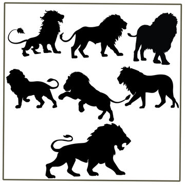 lion silhouette collection,for symbol, logo, web icon, mascot, or any design easy to use