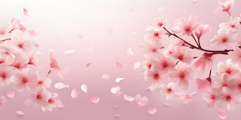 Spring background with cherry blossom petals spring advertisements and events banner design sale leaflets