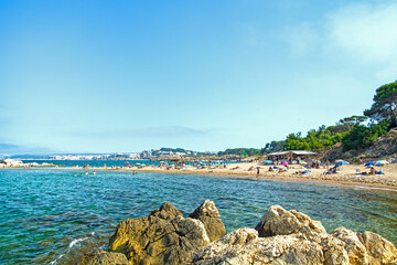 Sant Marti d'Empuries (L'Escala) beach on Costa Brava, Catalonia, Spain