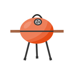 Portable round barbecue grill vector clipart