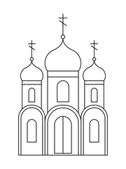 Orthodox church line art vector icon