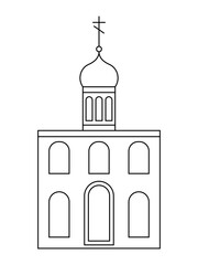 Line art chapel vector icon