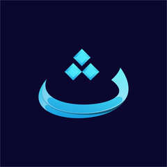 Vector logo illustration calligraphy hijaiyah gradient colorful