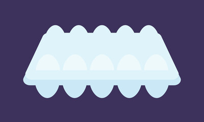 Plastic egg container vector flat style illustration