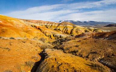 Landscape of Kizil Chin, a place called “Mars” in Altay mountains
