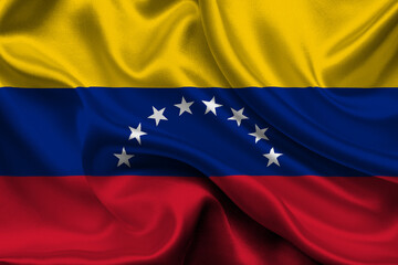High detailed flag of Venezuela. National Venezuela flag. South America. 3D illustration.