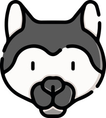 Vector illustration of animal faces with cute style.