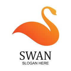 Swan logo design simple concept Premium Vector