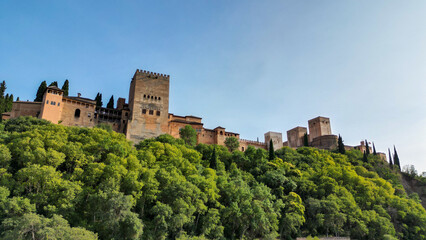 Fototapeta na wymiar The Alhambra is a medieval complex of palaces and fortresses of the Moorish rulers of Granada.