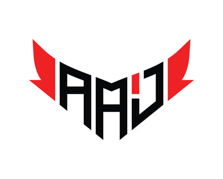 AAJ letter logo design.