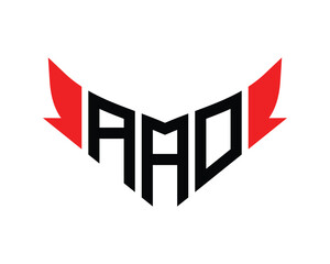 AAO letter logo design.