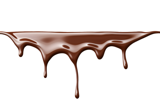Chocolate milk splash isolated on transparency background, nutrition liquid fluid element flowing wave explode, dripping brown choco with drops