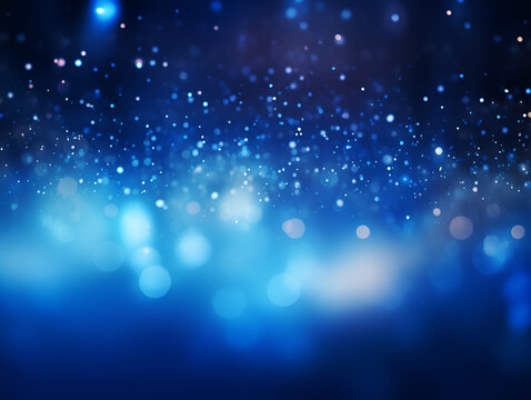 Magic shiny abstract background with Glitter On Dark and light blue particle with bokeh
