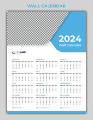 Modern Wall Calendar for New Year 2024