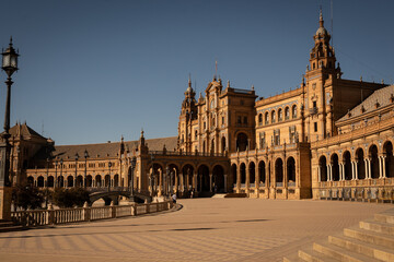 The National Geographic Institute in Plaza de España. Central government offices in stunning rich...