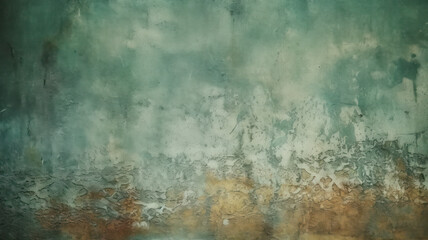Fototapeta na wymiar Vintage Green Concrete Wall: Textured Background with Tonal Paint