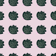 Fresh and trendy seamless design featuring succulents and floral elements.
