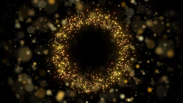 celebration particles golden circles background bokeh