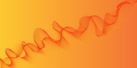 abstract colorful orange gradient background .orange yellow color lines waves curves smooth gradient abstract background. Modern technology Background template for cover, business ,wallpaper .