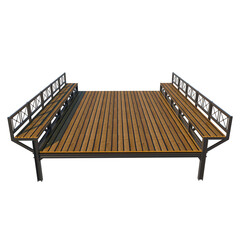 wooden pier with benches