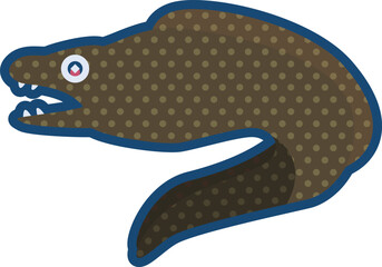 かわいいハナビラウツボのイラスト