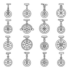 Set of unicycle icon. Pictogram vector design. © SUPERARTMAN