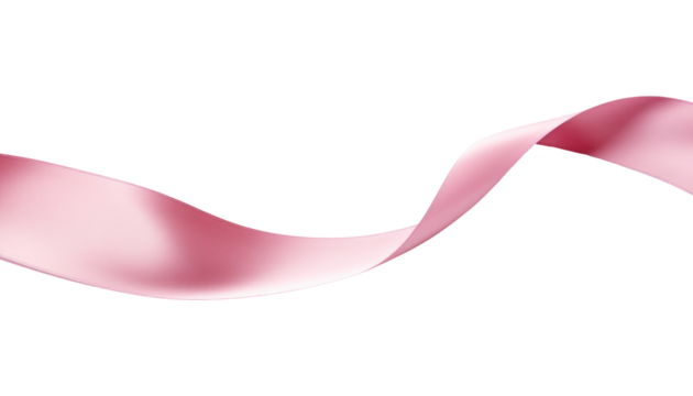 pink satin ribbon isolated on transparent background cutout