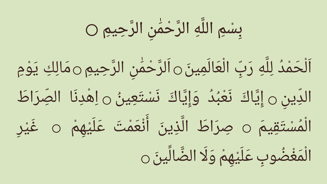 Surah Al Fatiha, Surah Fatiha, 1st surah of the holy Quran