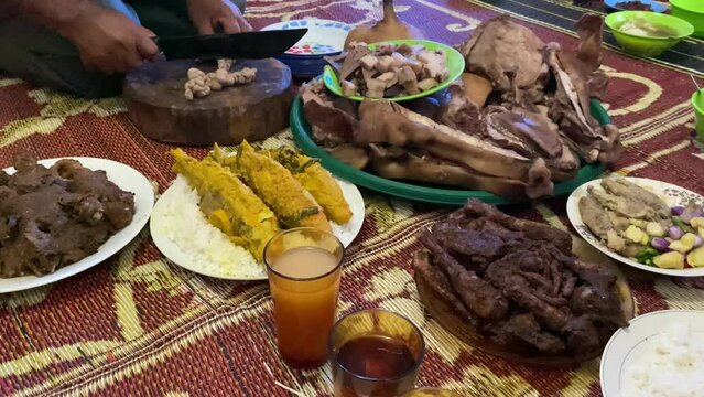 One of Indonesian Batanes food heritage, processed pork meat and processed gold fish called arsik that is rarely prepared in certain traditional events.