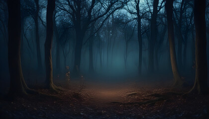 Obraz premium forest in the fog